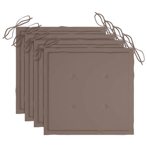 Sedie da Giardino con Cuscini 4 pz in Legno Massello di Teak 3078562