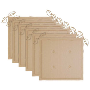 Sedie da Giardino con Cuscini 6 pz in Legno Massello di Teak 3078584