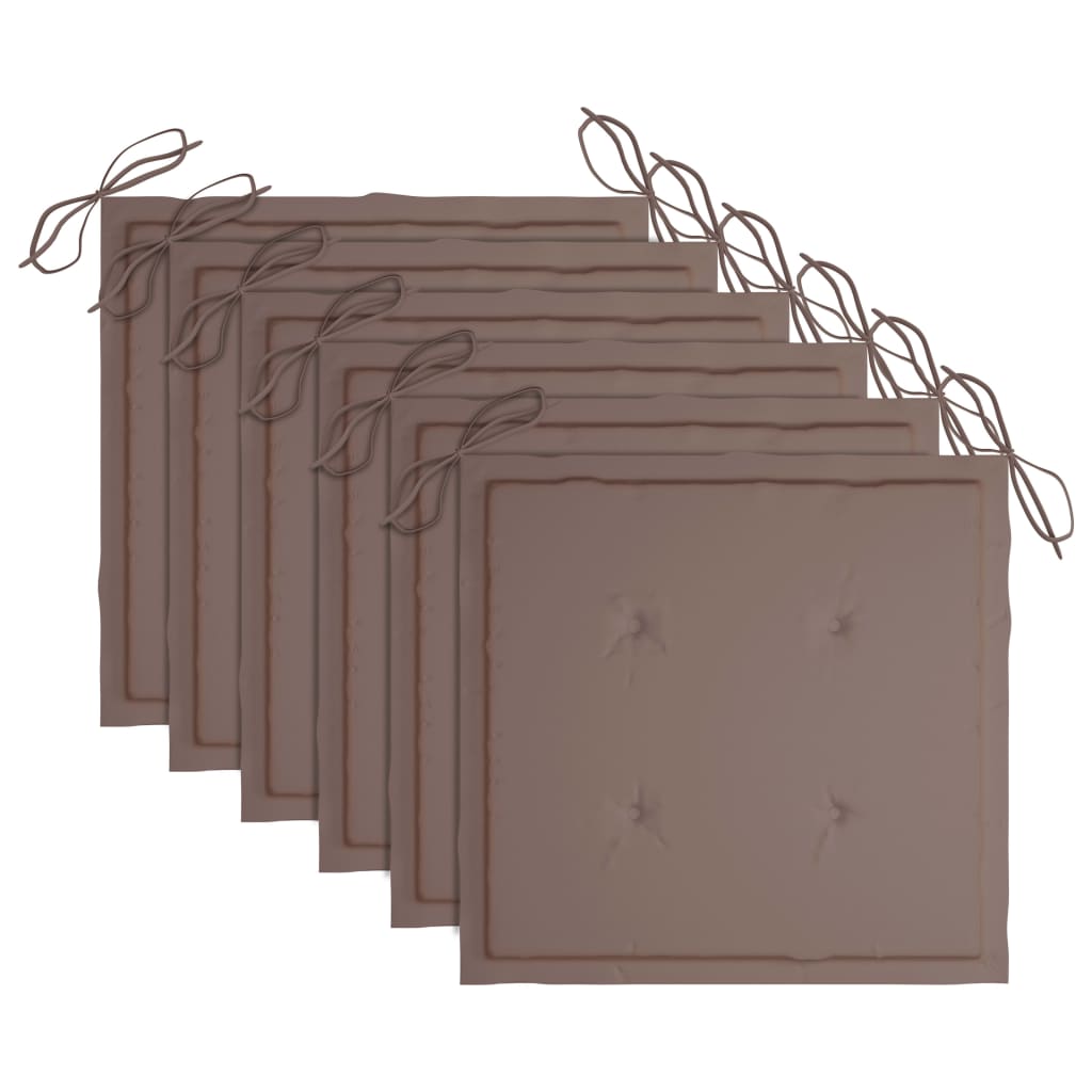 Sedie da Giardino con Cuscini 6 pz in Legno Massello di Teak cod mxl 24252