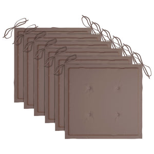 Sedie da Giardino con Cuscini 6 pz in Legno Massello di Teak cod mxl 24252