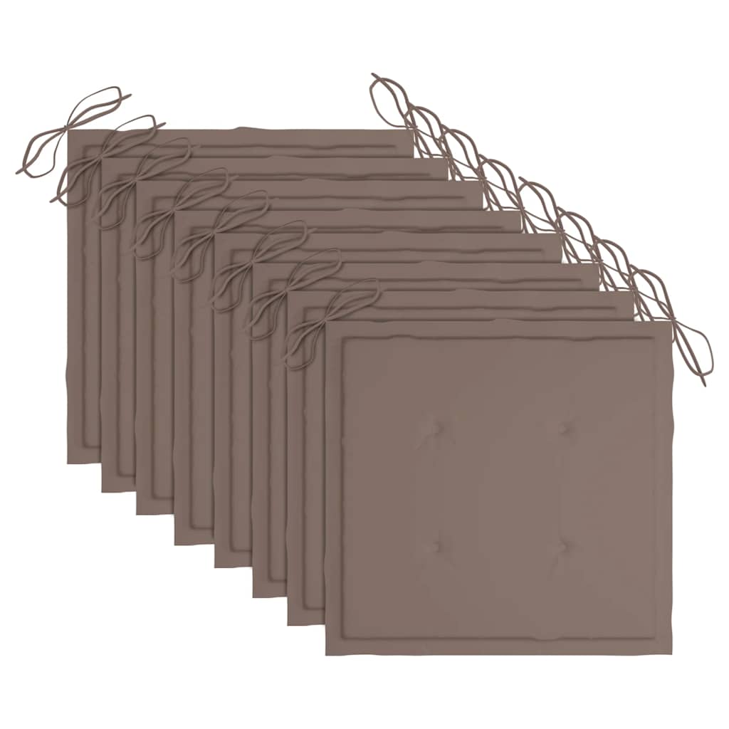 Sedie da Giardino con Cuscini 8 pz in Legno Massello di Teak 3078616