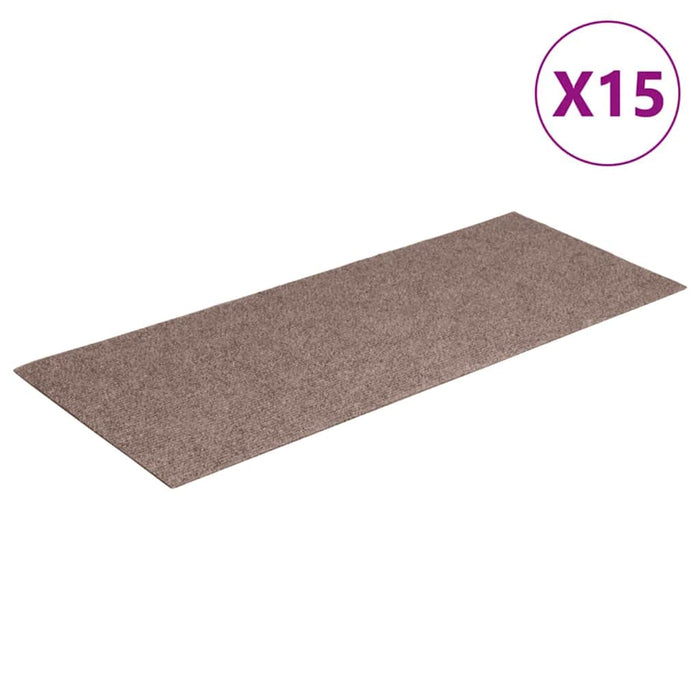 Tappeti Adesivi Rettangolari per Scale 15 pz 60x25 cm Nocciola 326912