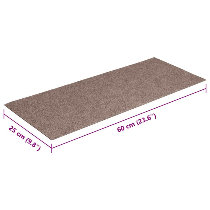 Tappeti Adesivi Rettangolari per Scale 15 pz 60x25 cm Nocciola 326912