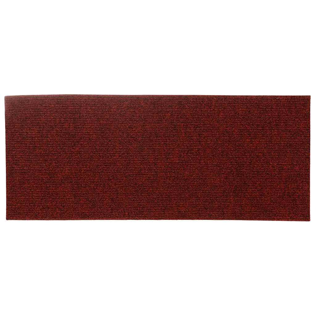 Tappeti Adesivi Rettangolari per Scale 15 pz 60x25 cm Rossi 326916