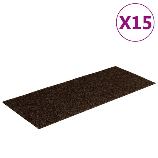 Tappeti Adesivi Rettangolari per Scale 15 pz 60x25 cm Marroni 326918