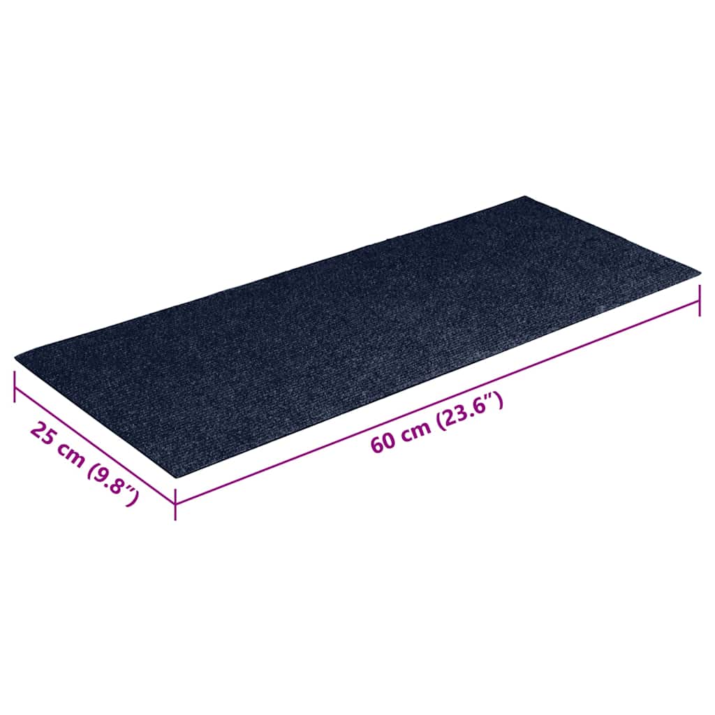 Tappeti Adesivi Rettangolari per Scale 15 pz 60x25 cm Blu 326922