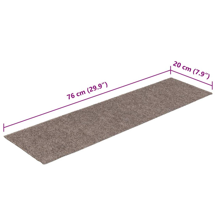 Tappeti Adesivi Rettangolari per Scale 15 pz 76x20 cm Crema 326933