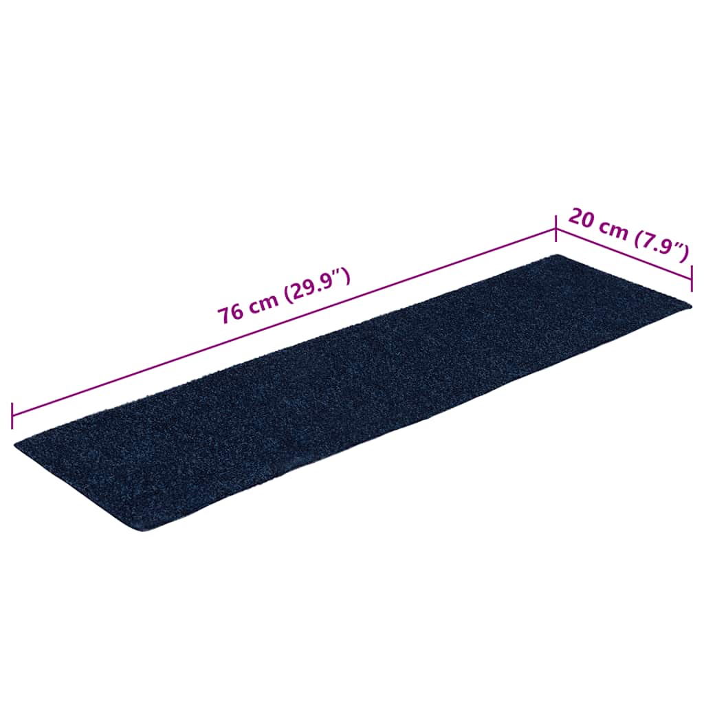 Tappeti Adesivi Rettangolari per Scale 15 pz 76x20 cm Blu 326934