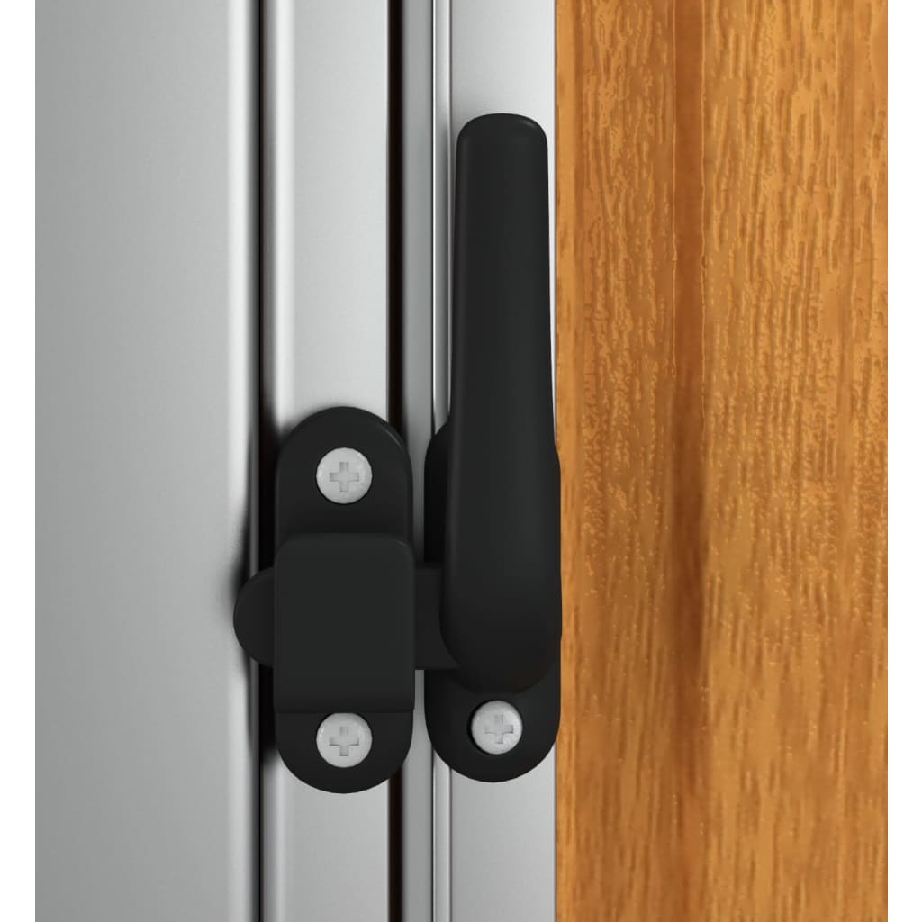 Casetta da giardino marrone 118,5x97x209,5 cm in acciaio zincato 150902