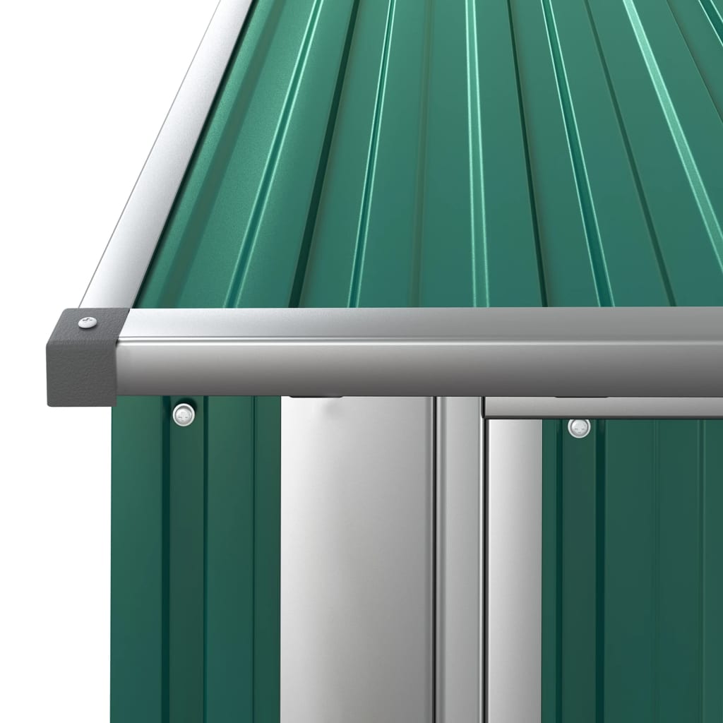 Casetta da giardino-Capanno da Giardino verde 180,5x97x209,5 cm in acciaio zincato