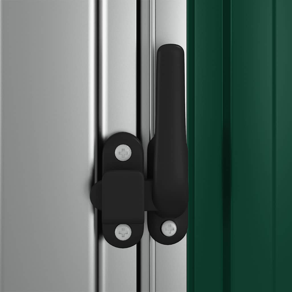 Casetta da giardino-Capanno da Giardino verde 180,5x97x209,5 cm in acciaio zincato