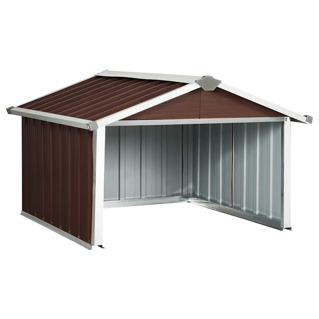 Capanno per Robot Tosaerba 92x97x63 cm Acciaio Zincato Marrone cod mxl 42887