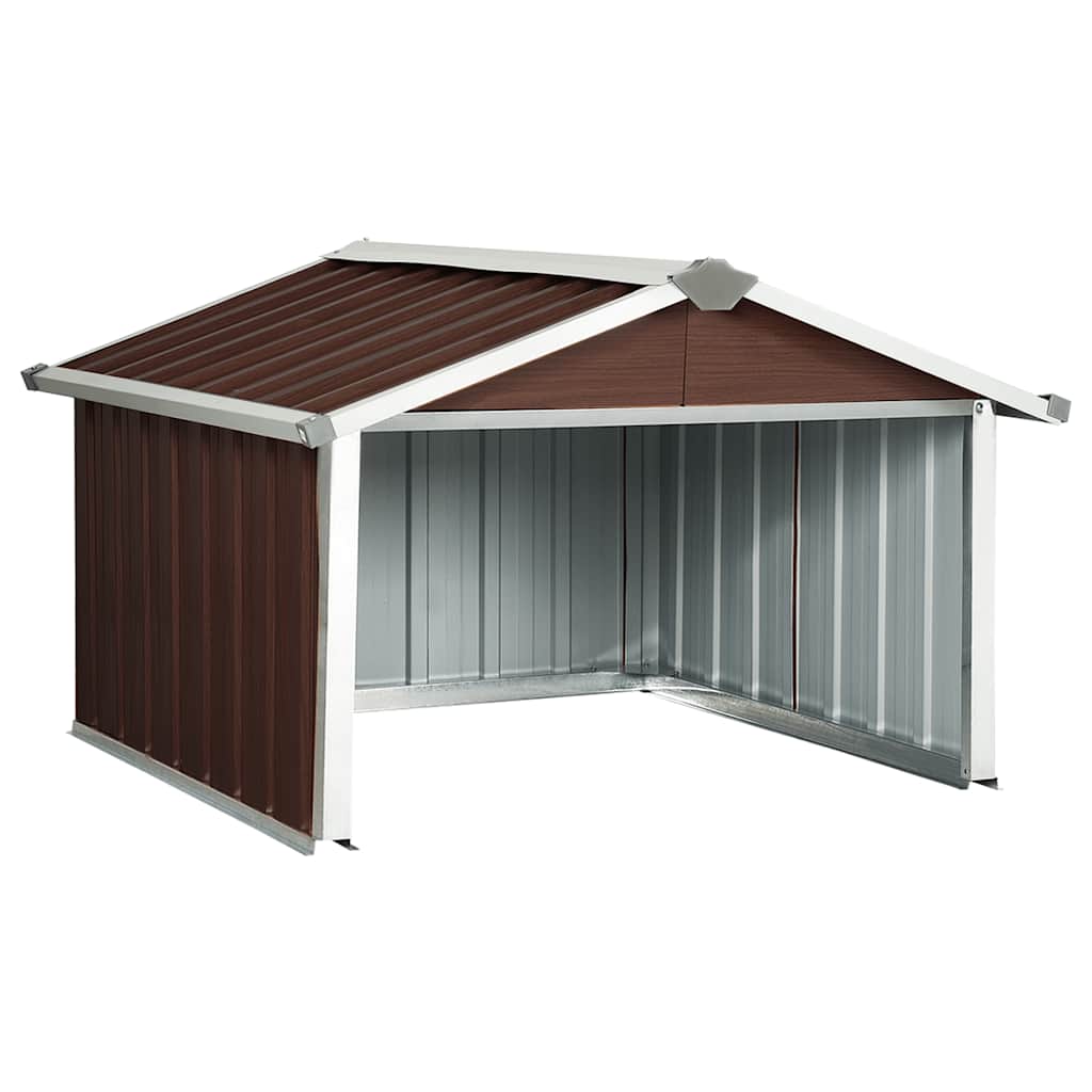 Capanno per Robot Tosaerba 92x97x63 cm Acciaio Zincato Marrone cod mxl 42887