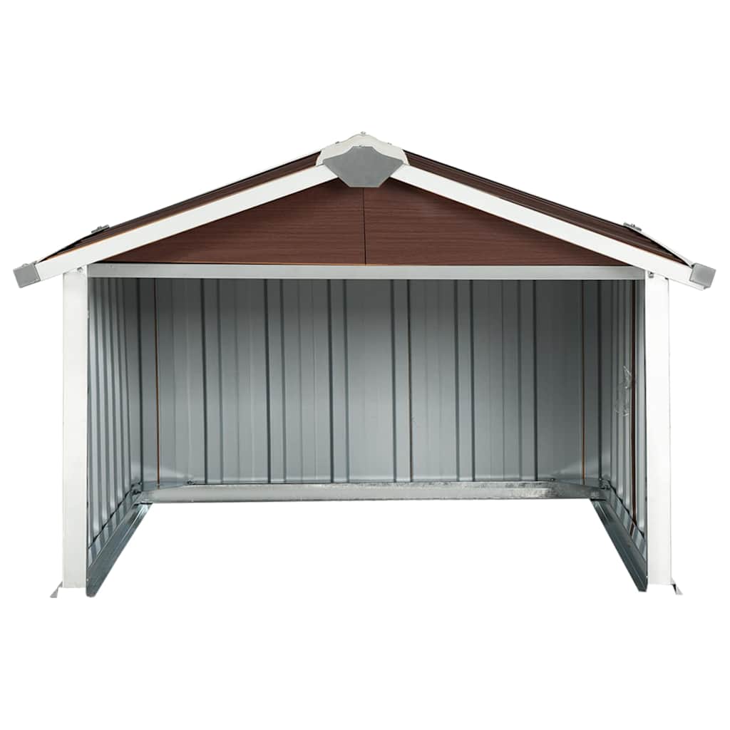 Capanno per Robot Tosaerba 92x97x63 cm Acciaio Zincato Marrone cod mxl 42887