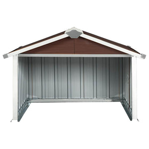 Capanno per Robot Tosaerba 92x97x63 cm Acciaio Zincato Marrone cod mxl 42887