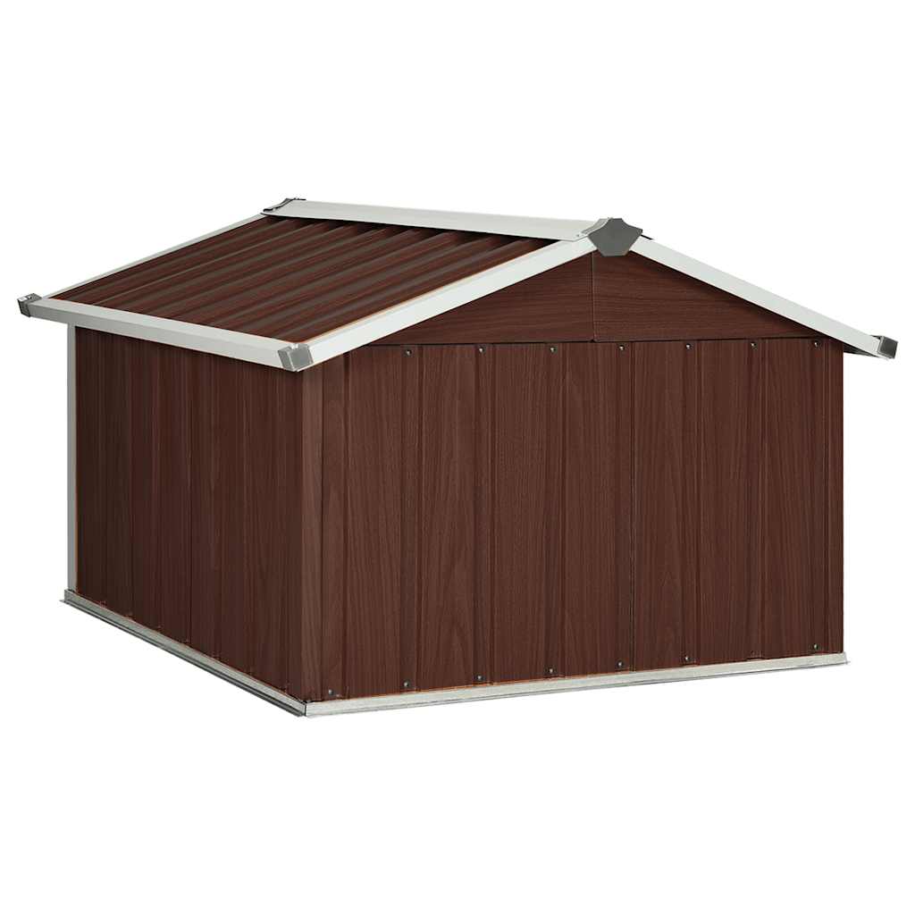 Capanno per Robot Tosaerba 92x97x63 cm Acciaio Zincato Marrone cod mxl 42887