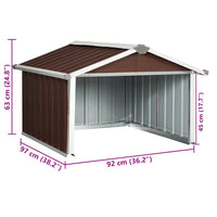 Capanno per Robot Tosaerba 92x97x63 cm Acciaio Zincato Marrone 150910