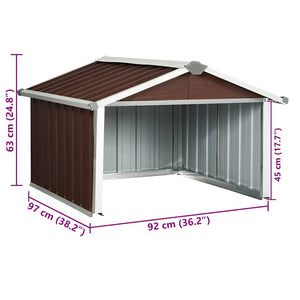 Capanno per Robot Tosaerba 92x97x63 cm Acciaio Zincato Marrone cod mxl 42887