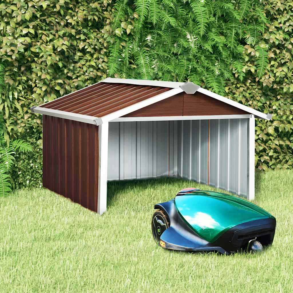 Capanno per Robot Tosaerba 92x97x63 cm Acciaio Zincato Marrone cod mxl 42887