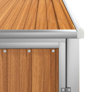 Capanno per Attrezzi-Casetta da Giardino Marrone 88x89x161 cm in Acciaio Zincato