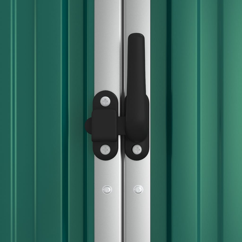 Casetta da giardino casetta per capanni casetta per ripostigli casetta per attrezzi da esterno robusta 161 x 89 x 161 cm acciaio zincato verde 02_0022429