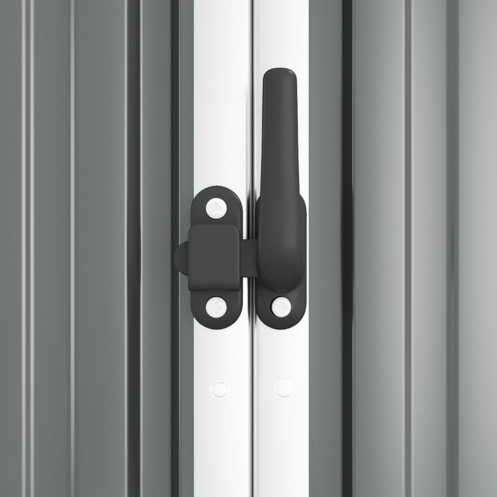 Casetta da giardino casetta per capanni casetta per riporre gli attrezzi casetta per esterni robusta 161 x 89 x 161 cm acciaio zincato grigio 02_0022415