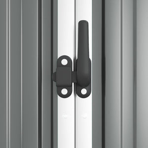 Casetta da giardino casetta per capanni casetta per riporre gli attrezzi casetta per esterni robusta 161 x 89 x 161 cm acciaio zincato grigio 02_0022415