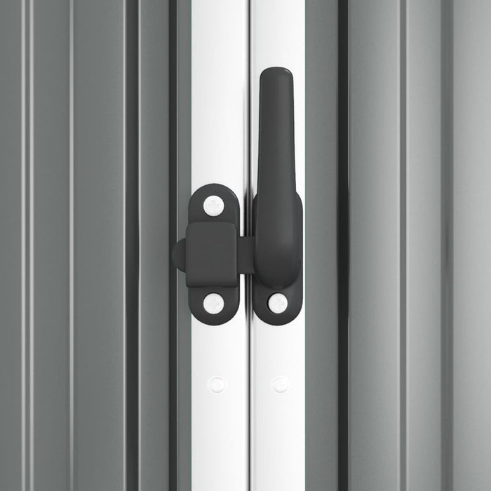 Casetta da giardino casetta per capanni casetta per riporre gli attrezzi casetta per esterni robusta 161 x 89 x 161 cm acciaio zincato grigio 02_0022415