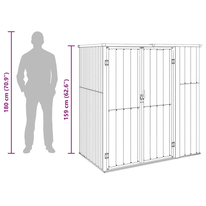 Capanno per Attrezzi Grigio 161x89x161 cm in Acciaio Zincato 316210