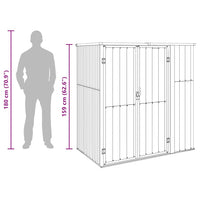 Capanno per Attrezzi-Casetta da Giardino Grigio 161x89x161 cm in Acciaio Zincato