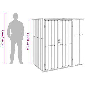 Capanno per Attrezzi-Casetta da Giardino Grigio 161x89x161 cm in Acciaio Zincato