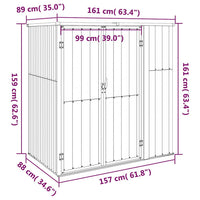 Capanno per Attrezzi Antracite 161x89x161 cm Acciaio Zincato