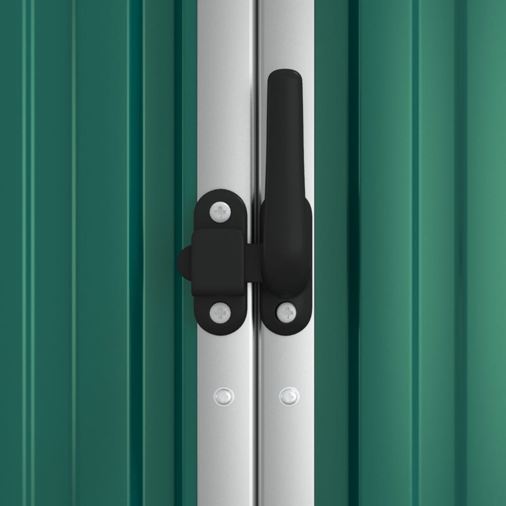 Casetta da giardino casetta per capanni casetta per ripostigli casetta per attrezzi da esterno robusta 225 x 89 x 161 cm acciaio zincato verde 02_0022430