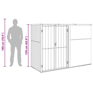 Capanno per Attrezzi Marrone 225x89x161 cm in Acciaio Zincato 316216