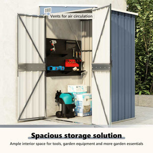 Capanno Giardino a Parete Grigio 118x100x178 cm Acciaio Zincato 316218