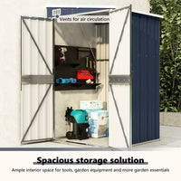 Capanno da Giardino a Parete Antracite 118x100x178 cm Acciaio 316219