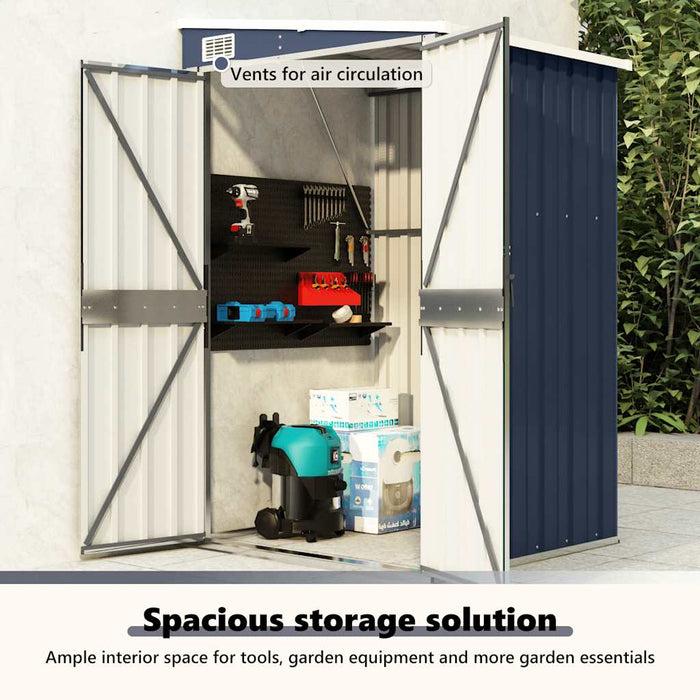 Capanno da Giardino a Parete Antracite 118x100x178 cm Acciaio 316219