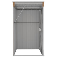 Capanno Giardino a Parete Marrone 118x100x178cm Acciaio Zincato