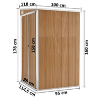 Casetta da giardino a parete 118 x 100 x 178 cm in acciaio zincato marrone 02_0044057