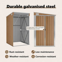 Capanno Giardino a Parete Marrone 118x100x178cm Acciaio Zincato 316220