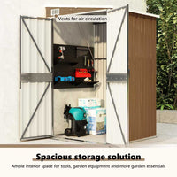 Capanno Giardino a Parete Marrone 118x100x178cm Acciaio Zincato 316220