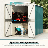 Capanno Giardino a Parete Verde 118x194x178 cm Acciaio Zincato 316221