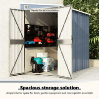 Capanno Giardino a Parete Grigio 118x194x178 cm Acciaio Zincato 316222