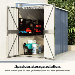 Capanno Giardino a Parete Grigio 118x194x178 cm Acciaio Zincato 316222