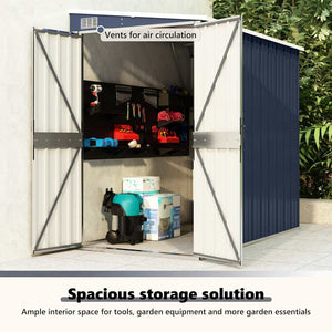 Capanno da Giardino a Parete Antracite 118x194x178 cm Acciaio 316223