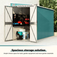Capanno Giardino a Parete Verde 118x288x178 cm Acciaio Zincato 316225