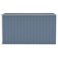 Capanno Giardino a Parete Grigio 118x288x178 cm Acciaio Zincato