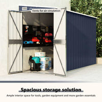 Capanno da Giardino a Parete Antracite 118x288x178 cm Acciaio 316227