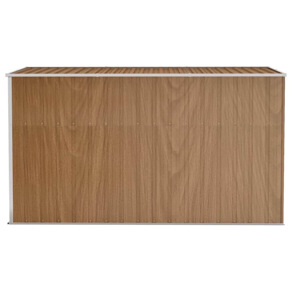 Casetta da giardino casetta per cabine casetta per riporre gli oggetti casetta per esterni casetta per attrezzi robusta da parete 118 x 288 x 178 cm marrone acciaio zincato 02_0022336