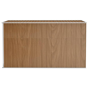 Casetta da giardino casetta per cabine casetta per riporre gli oggetti casetta per esterni casetta per attrezzi robusta da parete 118 x 288 x 178 cm marrone acciaio zincato 02_0022336